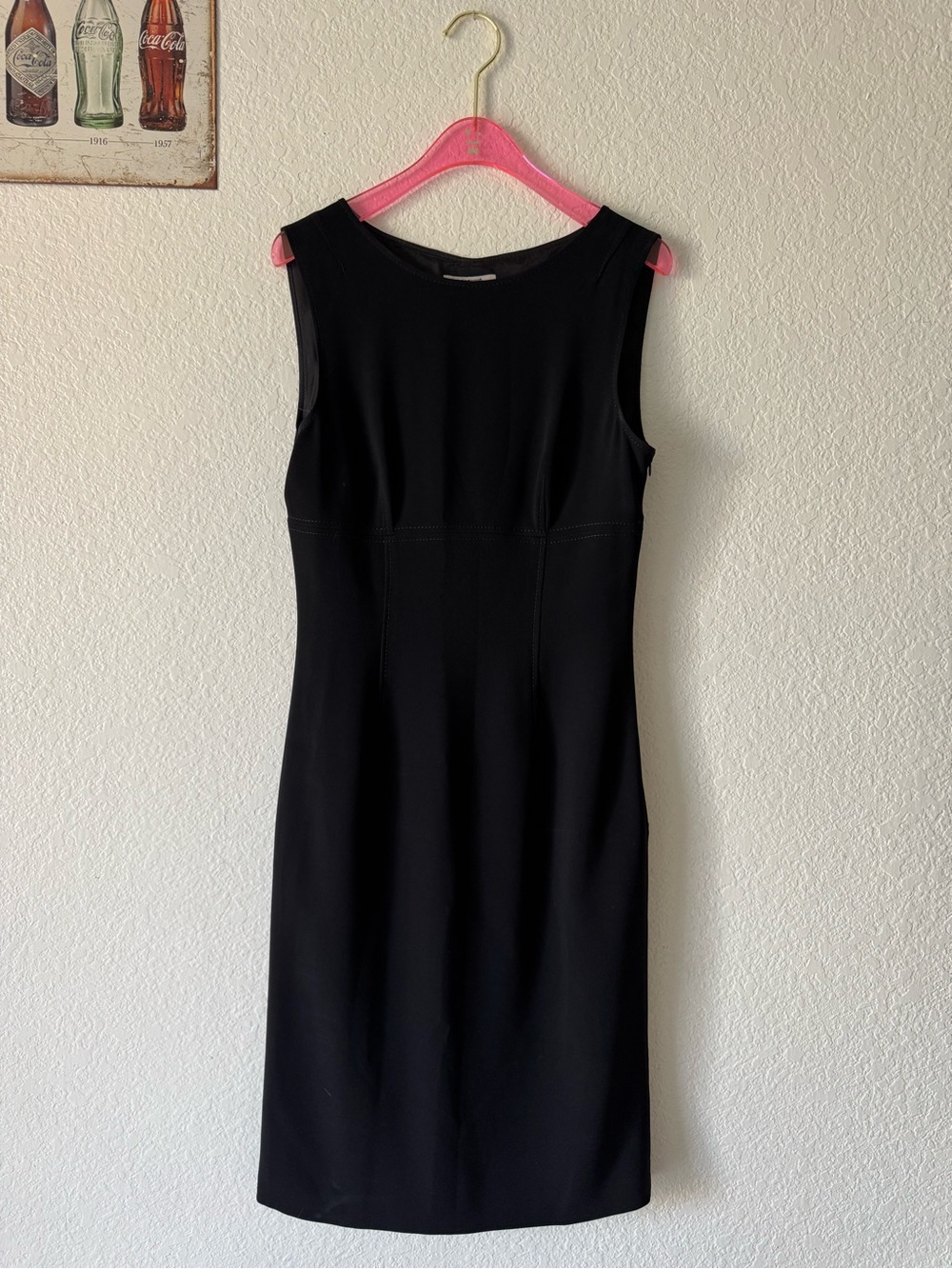 Vintage Moschino Black Technical Knit Sheath Dress HA04065814 Size Small